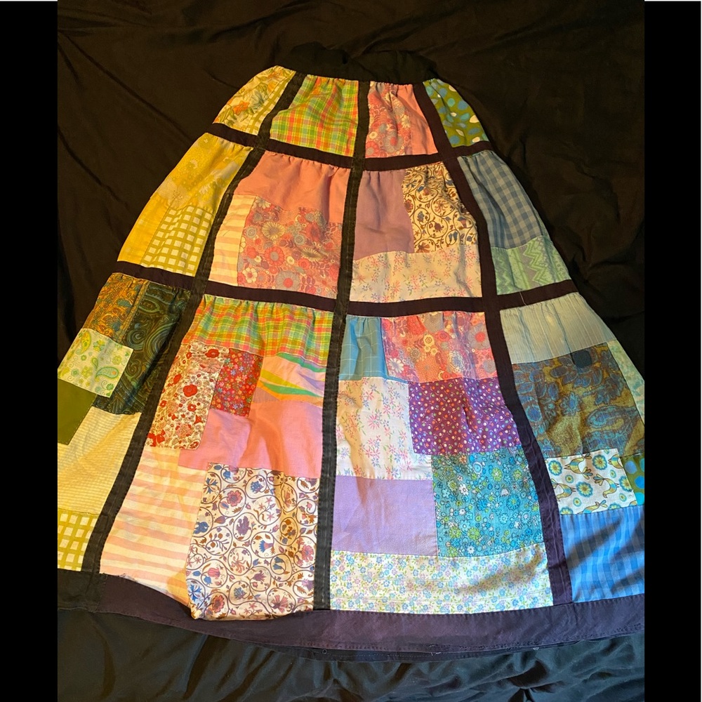Vintage one of a kind patchwork long skirt